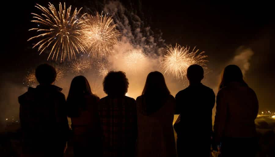 Group of people celebrate with firework display generated by AI Freepik 3