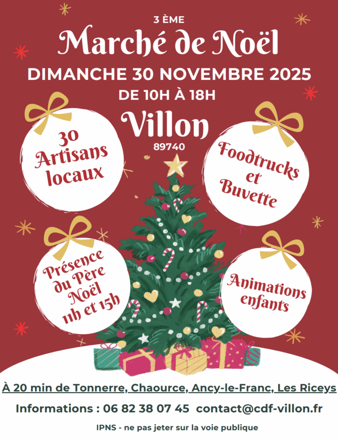 Marché de Noël Villon 30 novembre