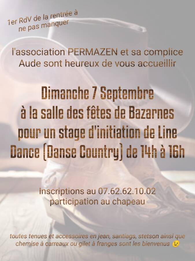 Initiation danse country 7 septembre