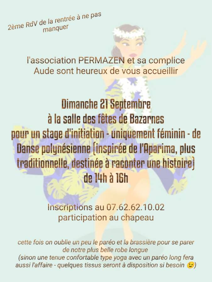 Initiation danse polynésienne 21 septembre