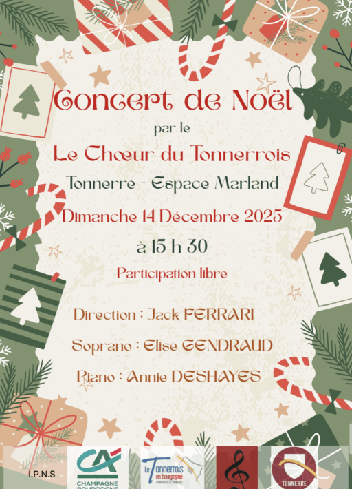 Concert Noël Tonnerre 14 décembre