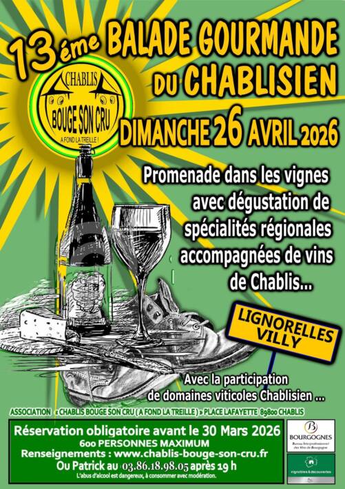 Balade Gourmande Chablisien 26 avril 2026